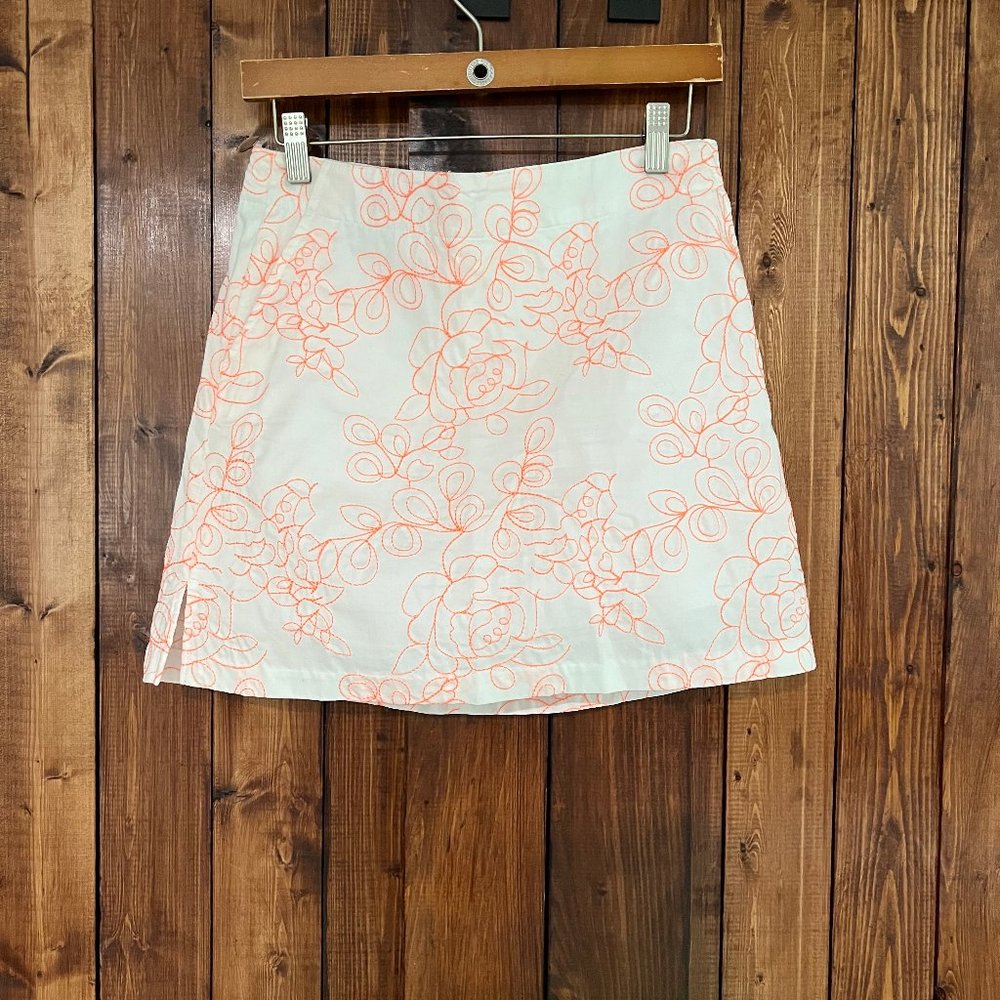Lady Hagen Golf Skirt Skort - Mint - Size 4 Floral white & coral embroidery